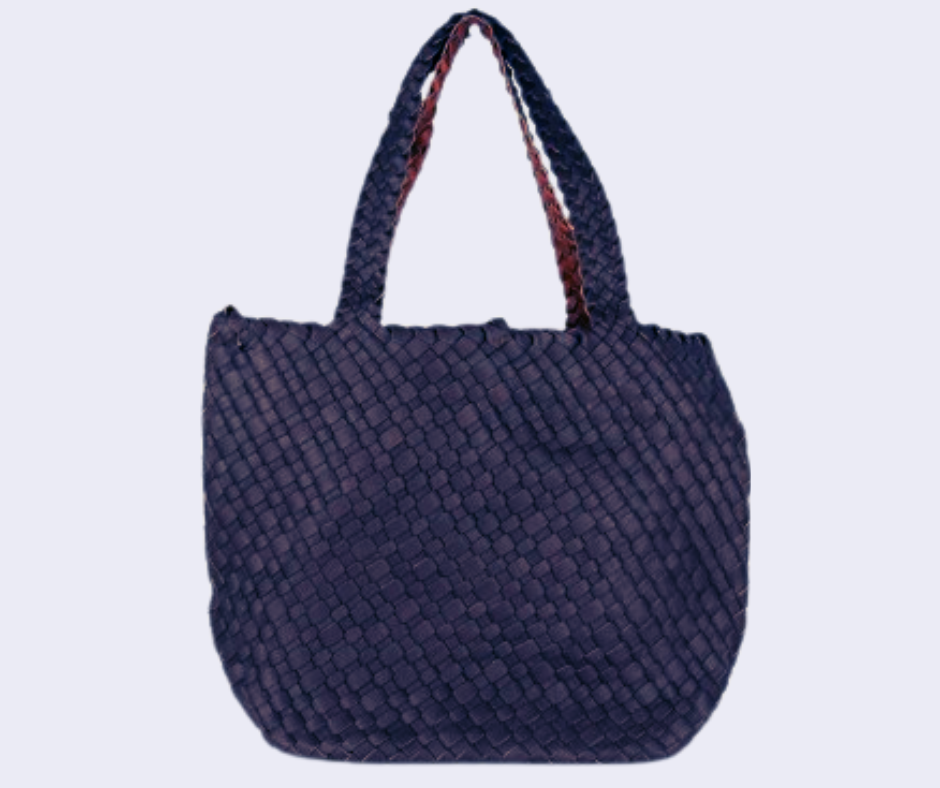Borsa intrecciata riversibile con tracolla