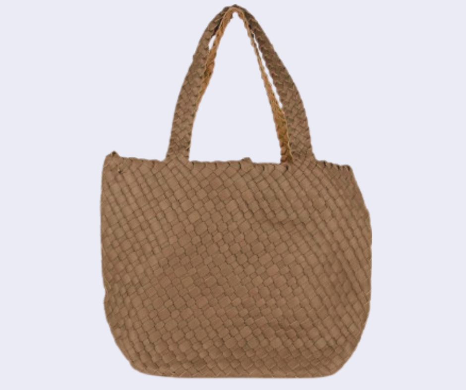Borsa intrecciata riversibile con tracolla