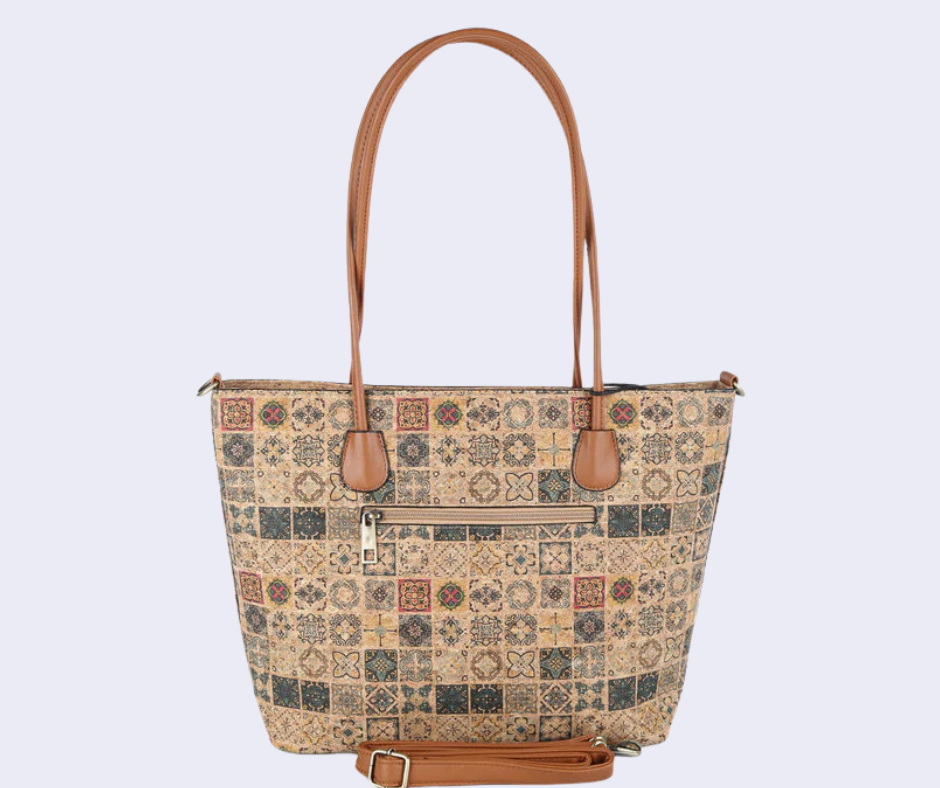 Solada Borsa donna effetto sughero con stampe