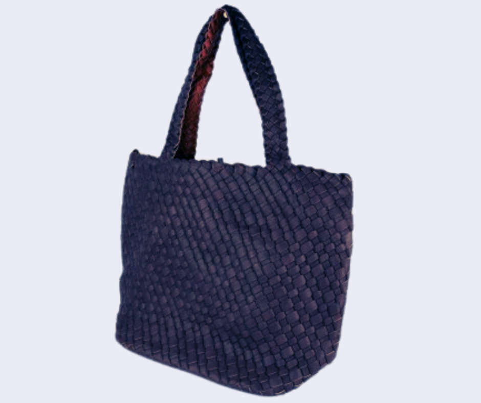 Borsa intrecciata riversibile con tracolla